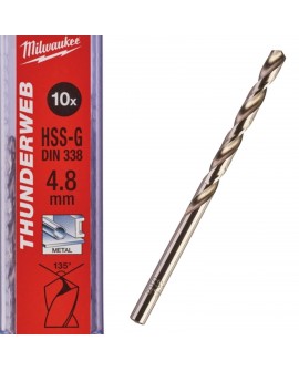 Wiertło do metalu HSS-G fi 4,8 mm Milwaukee 1 szt. 4932352387