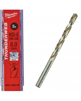Wiertło do metalu HSS-G fi 8,0 mm Milwaukee 1 szt. 4932352395